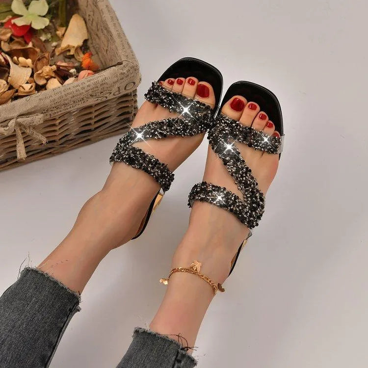 Valenzora | Sandalen mit Absätzen und Pailletten