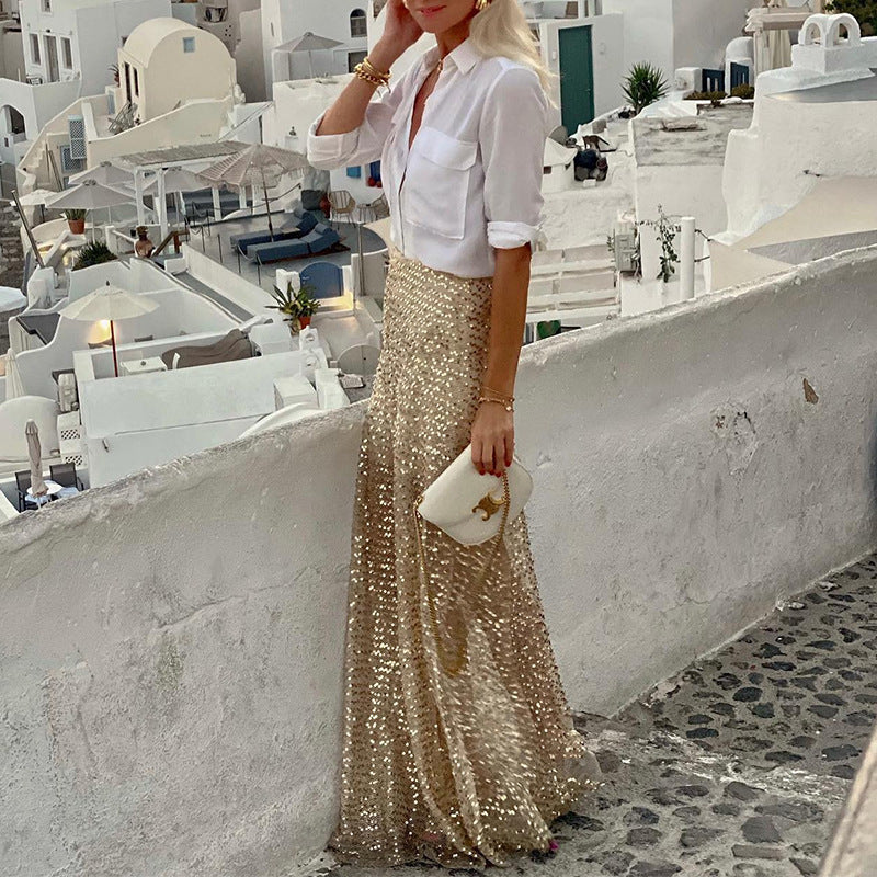 Valenzora | Sequined Long Skirt