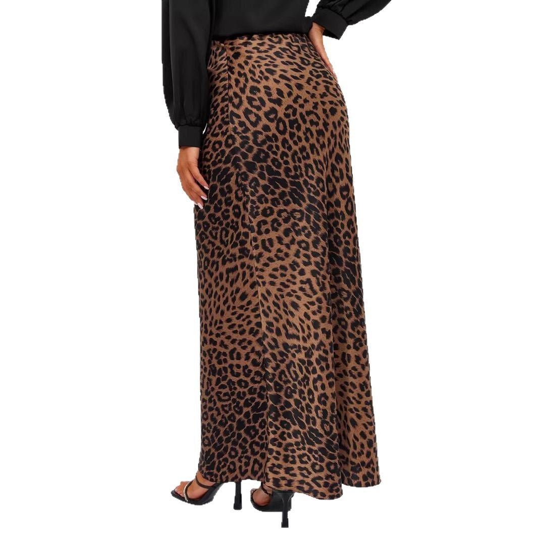 Damen figurbetonter Maxirock mit Animal-Print und Gummibund, Größe [size missing]