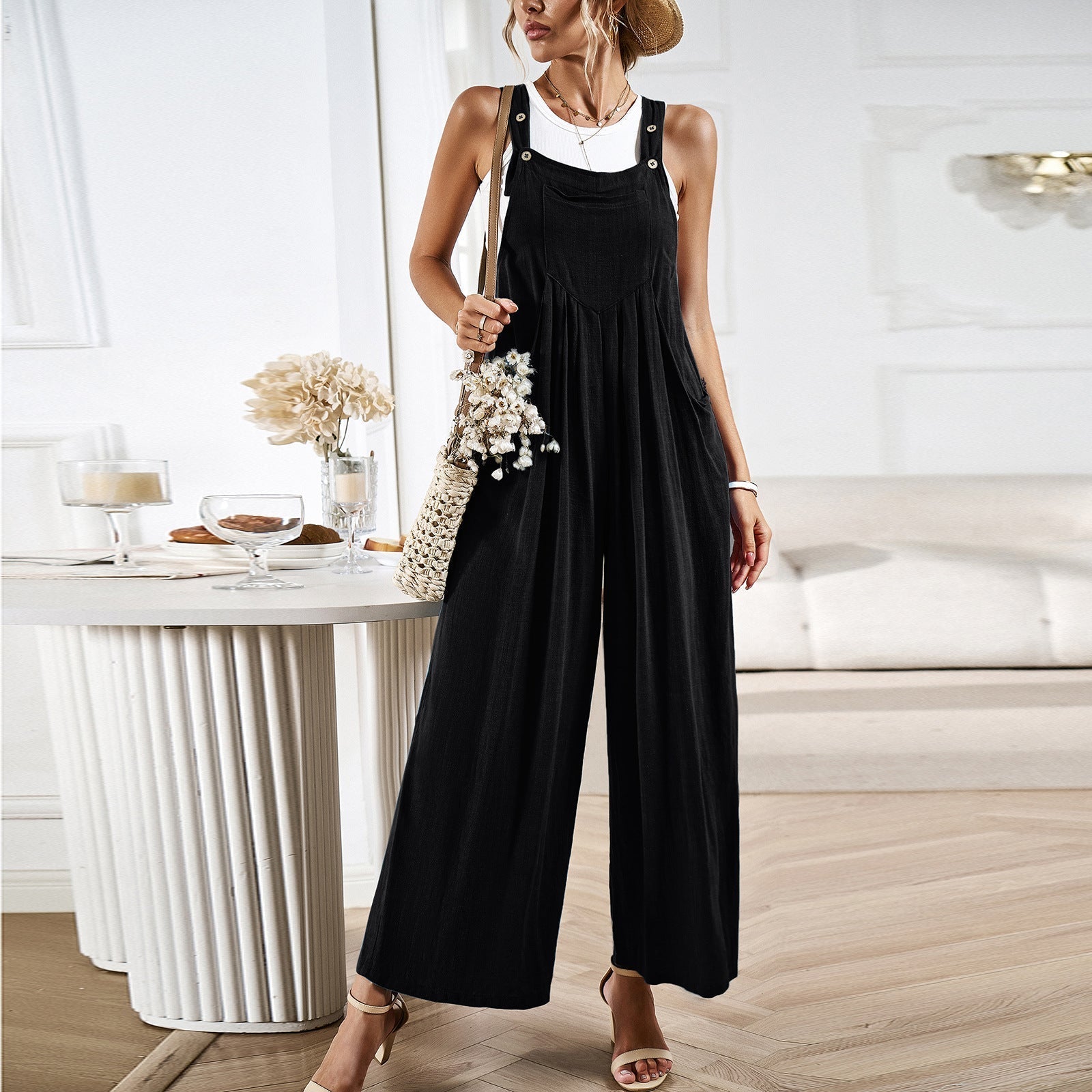 Valenzora | Loose-fitting leg-length jumpsuit