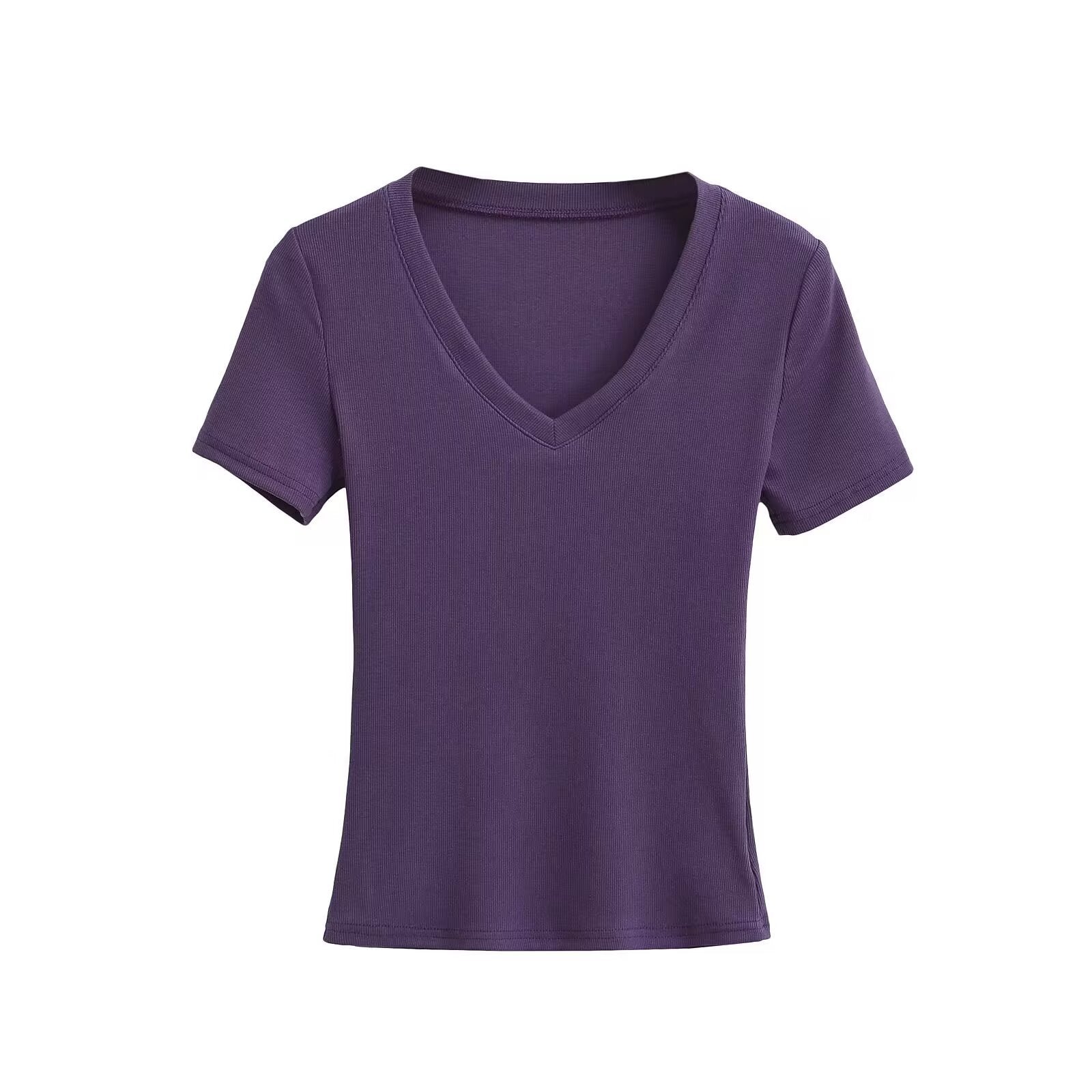 Damen V-Ausschnitt T-Shirt aus hochwertiger Baumwolle mit bequemer Passform, Größe [Größe fehlt]