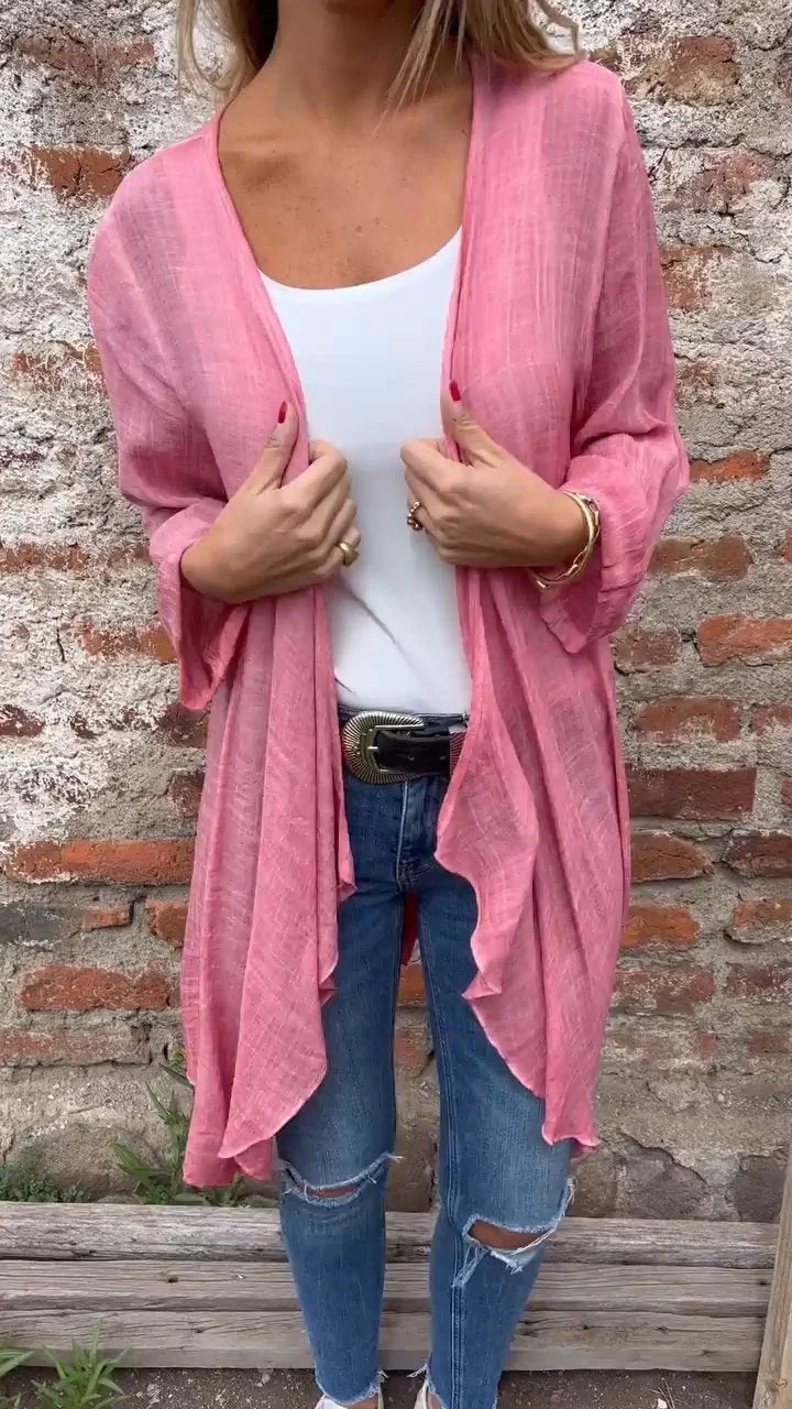 Kimono für Damen, luftig, vorne offen, Größe