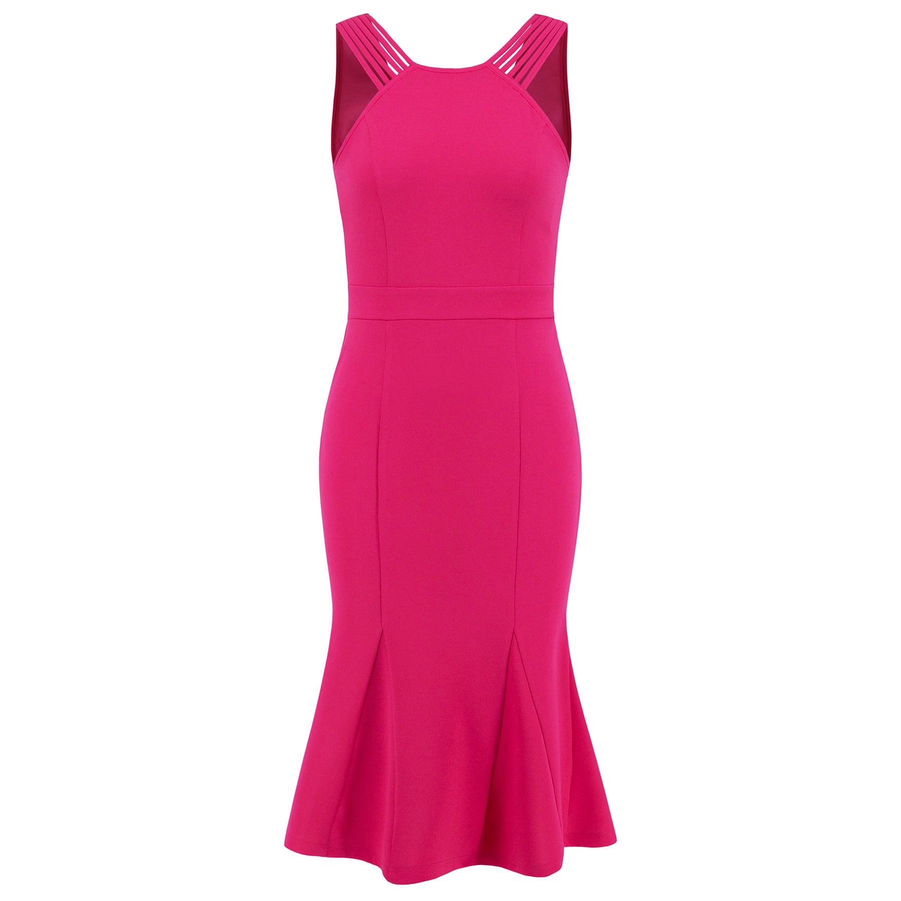 Damen-Midikleid mit raffiniertem Rückenausschnitt und ausgestelltem Saum, Größe S