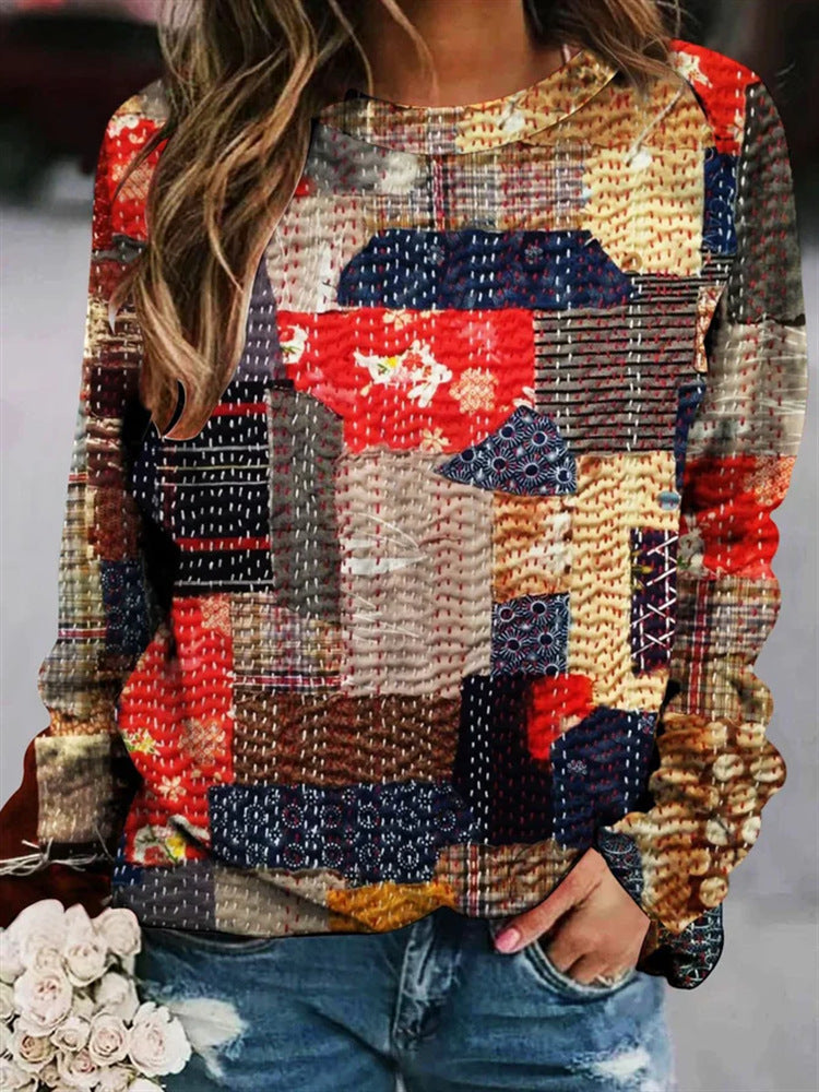 Bedruckter Wollpullover