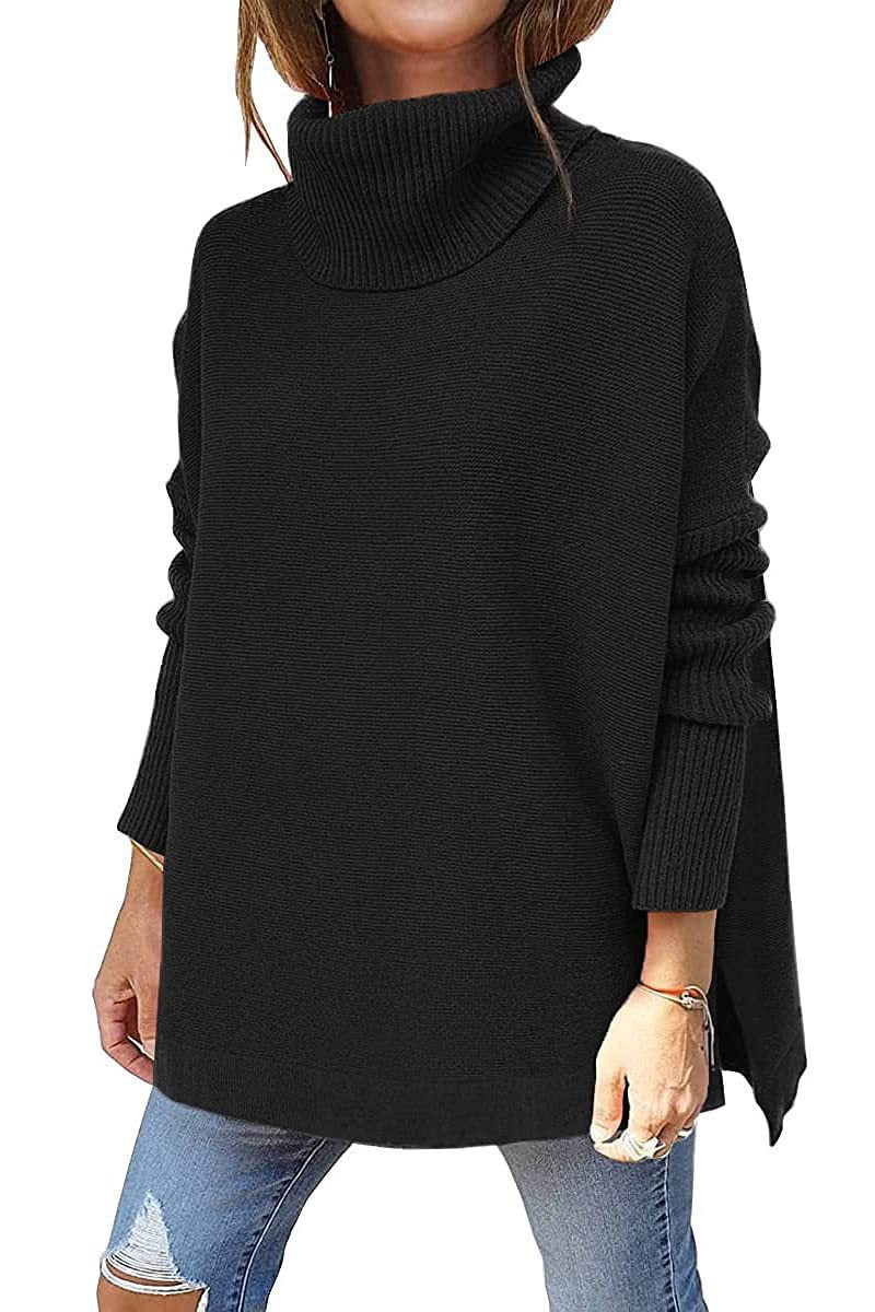Women's oversized roll-neck sweater with a textured knit pattern and relaxed fit, size [size]
