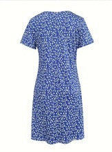 Damen-Kurzarmkleid mit Blumendesign und bequemem Schnitt, Größe [size missing]