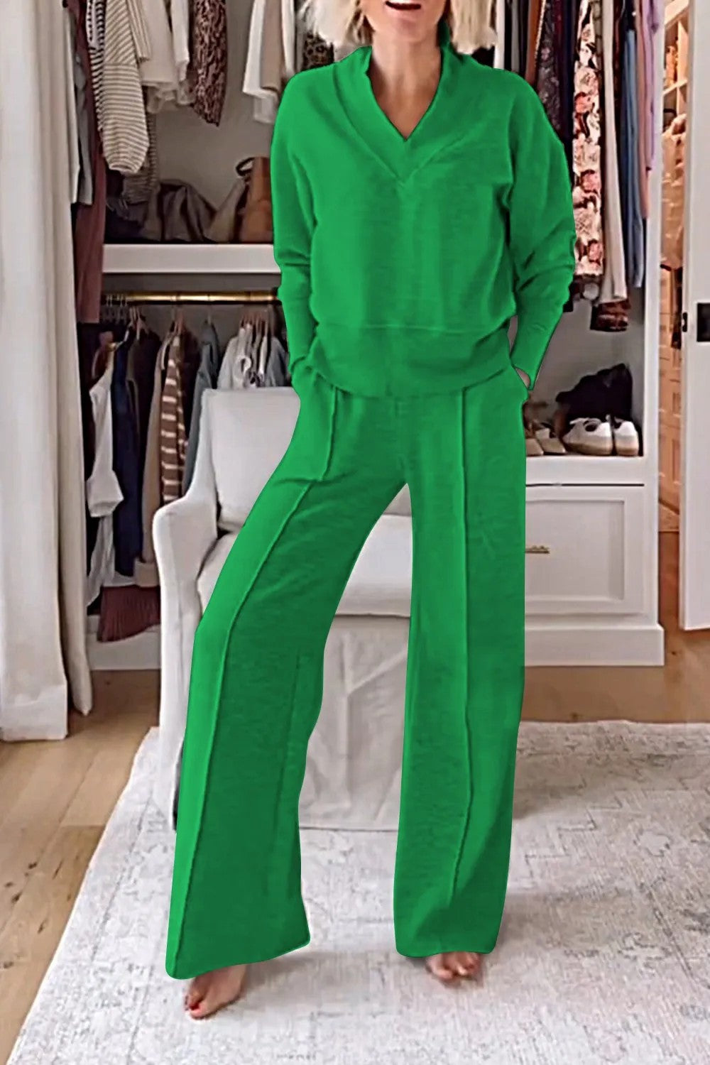 Valenzora | Loose top and wide-leg trousers set