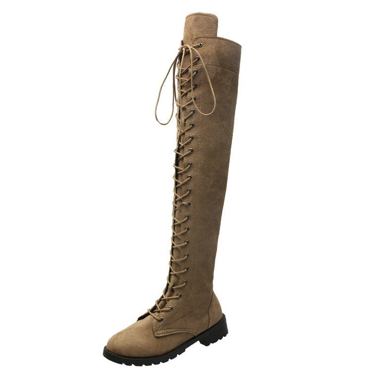 Overknee-Stiefel für Damen mit edler Schnürung und robuster Sohle, Größe Valenzora