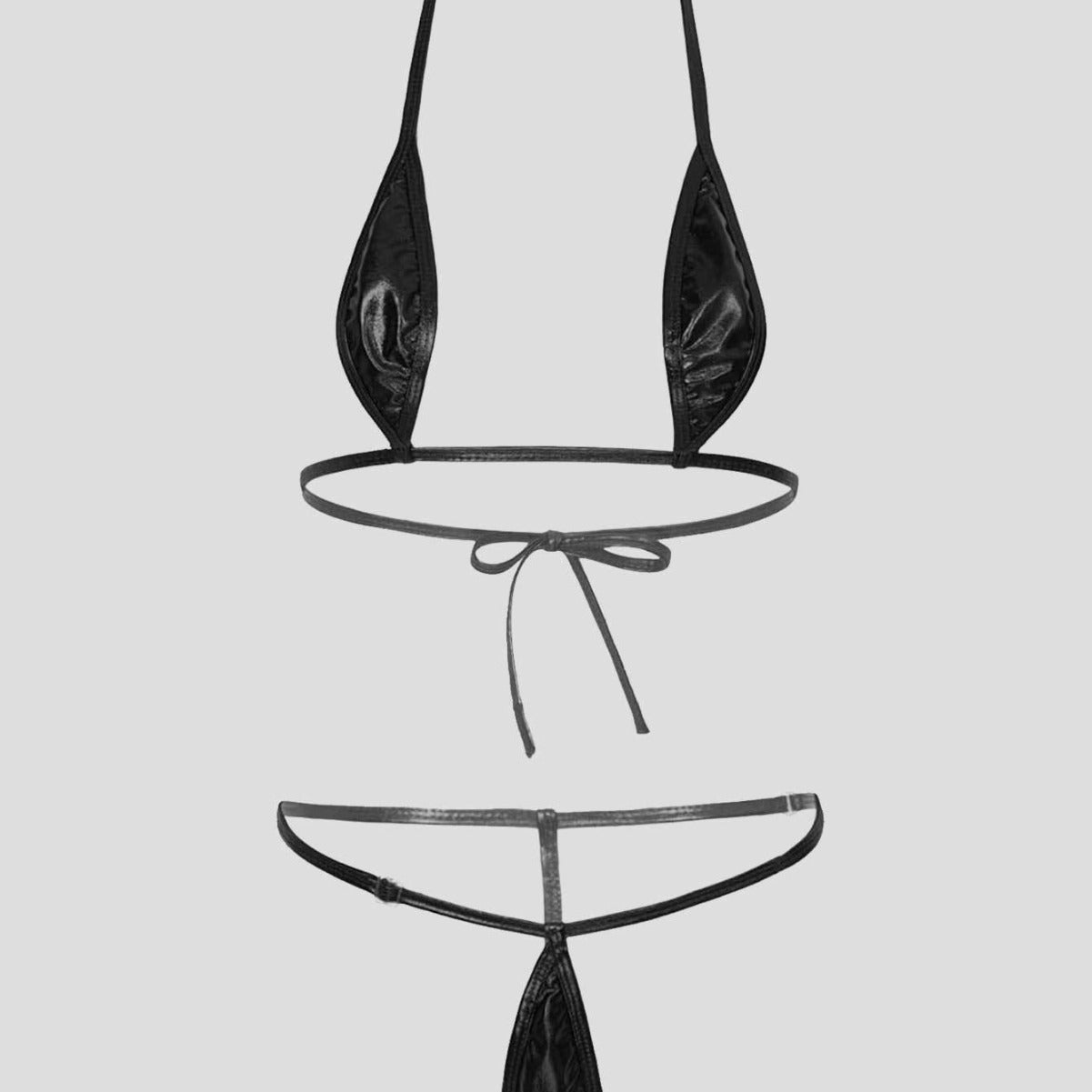 Women's bikini set with a glossy design and adjustable straps, size [size missing]