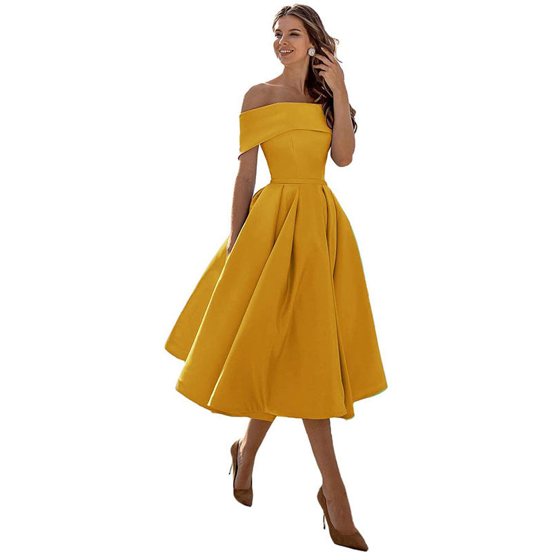 Valenzora | Casual Fashion Satin Cocktail Dress Strapless