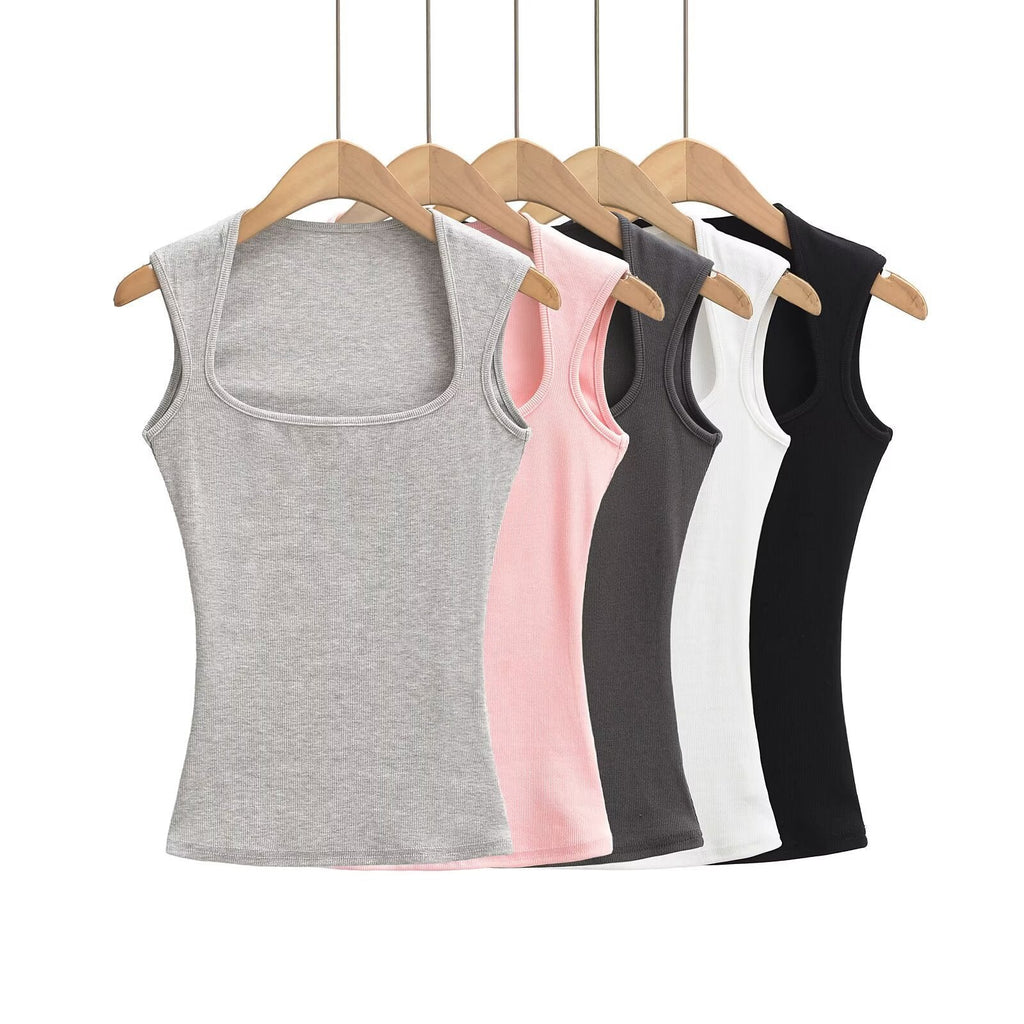 Damen-Sleeveless-Top aus weichem, dehnbarem Material, Größe