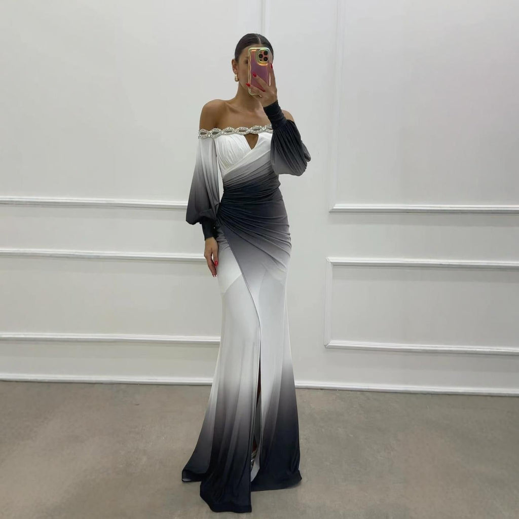 Valenzora | Party dress with camisole and positioned slit in a wide A-line silhouette