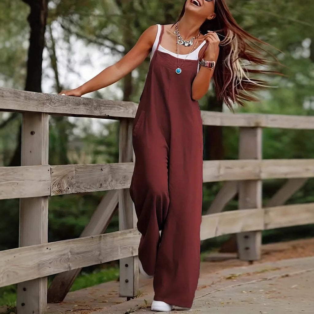 Luftiger Overall für Damen mit praktischen Taschen und verstellbaren Trägern, Größe [size missing]