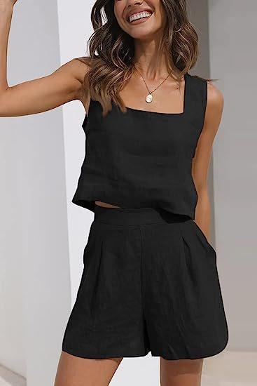 Damen Leichte Sommerbluse und Shorts-Set, Größe