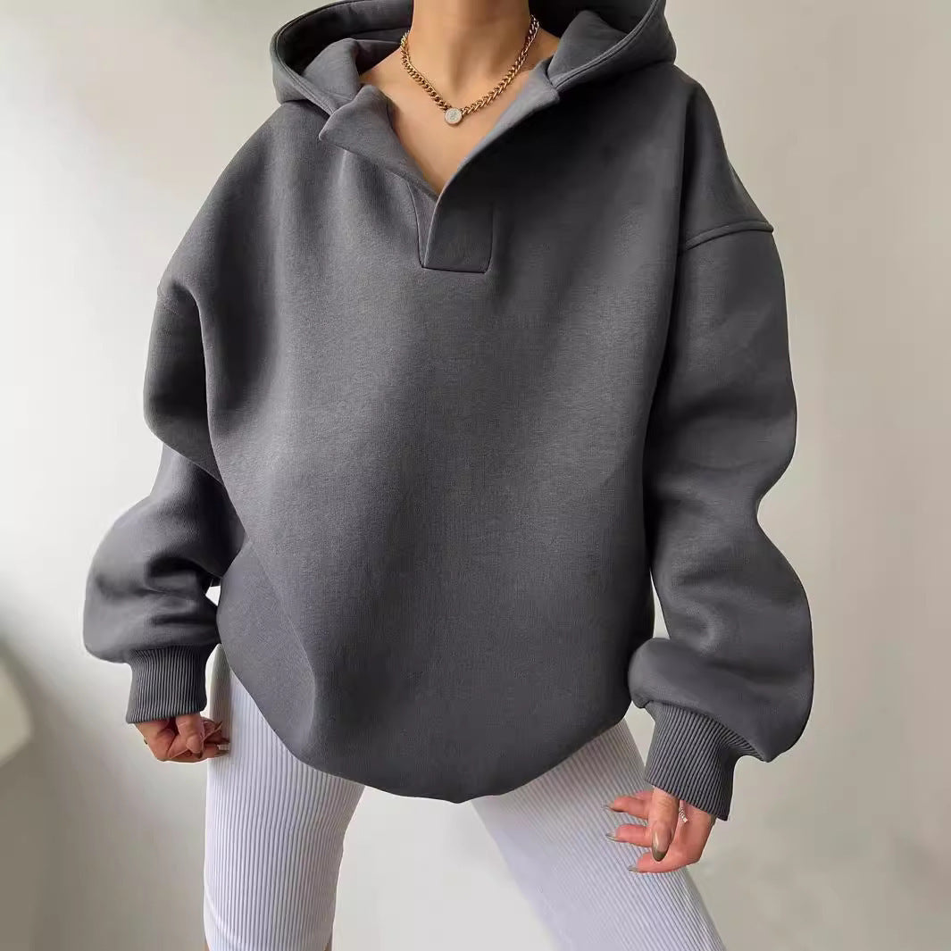 Oversized Hoodie für Damen mit modernem Kragen und lässiger Passform, Größe [size missing]