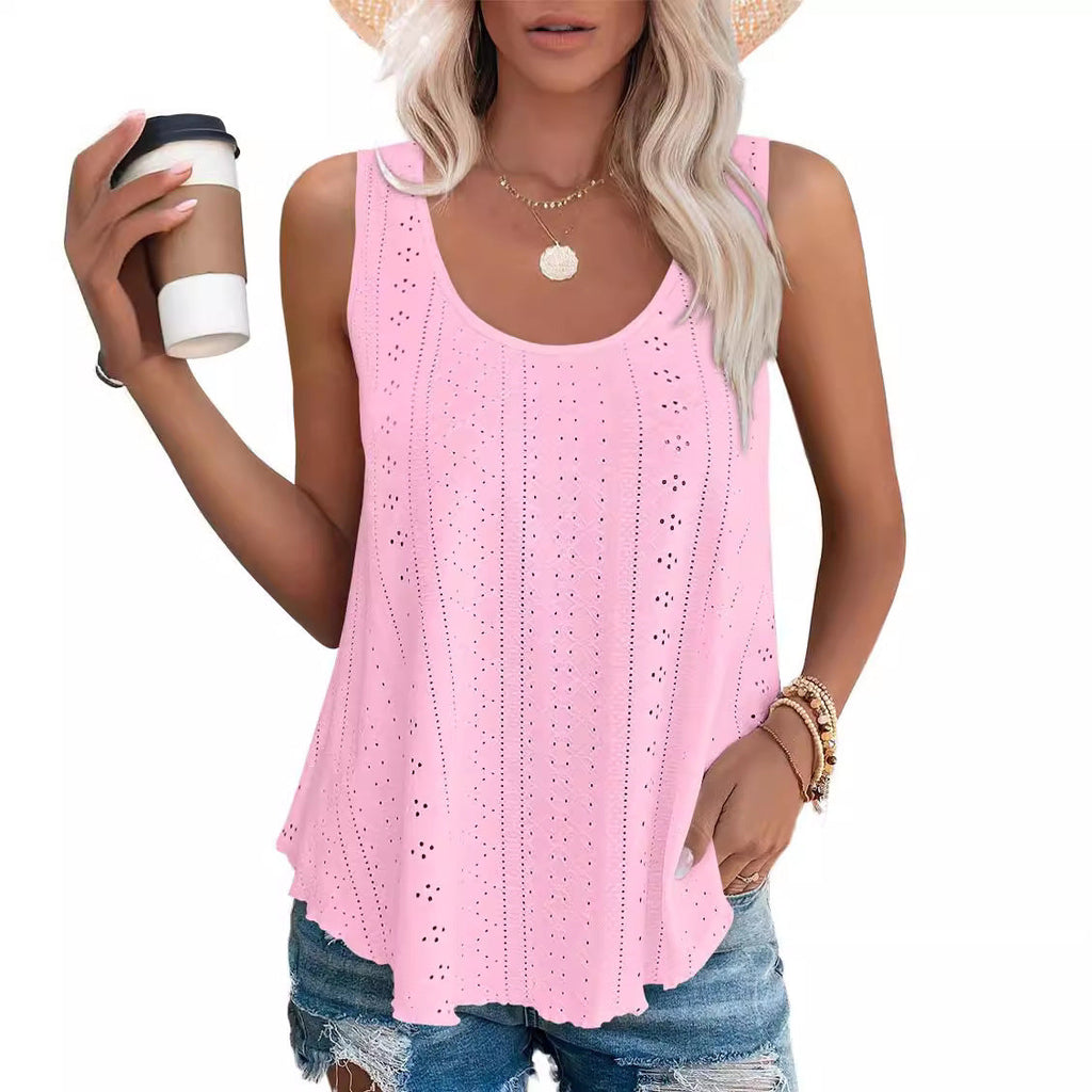 Valenzora | Rundhals, lockeres, ärmelloses Tanktop