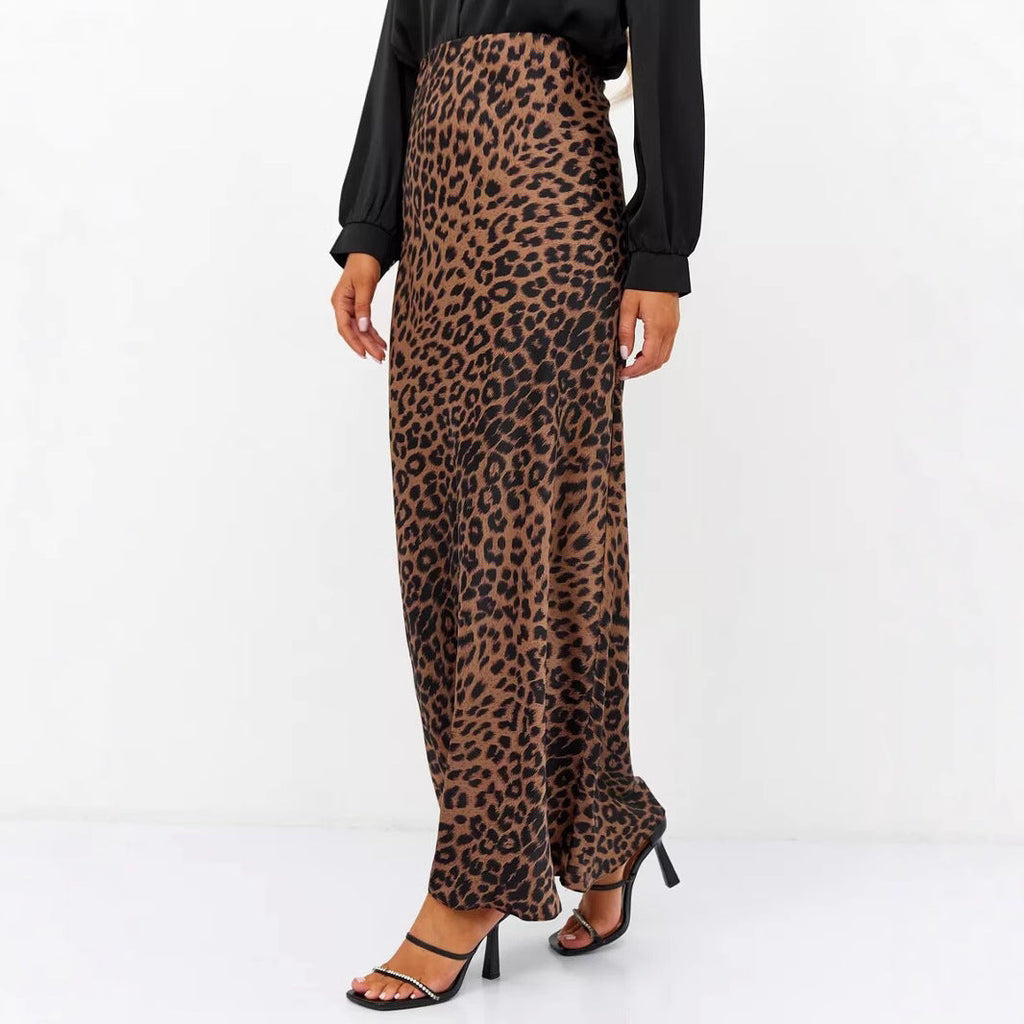 Damen figurbetonter Maxirock mit Animal-Print und Gummibund, Größe [size missing]