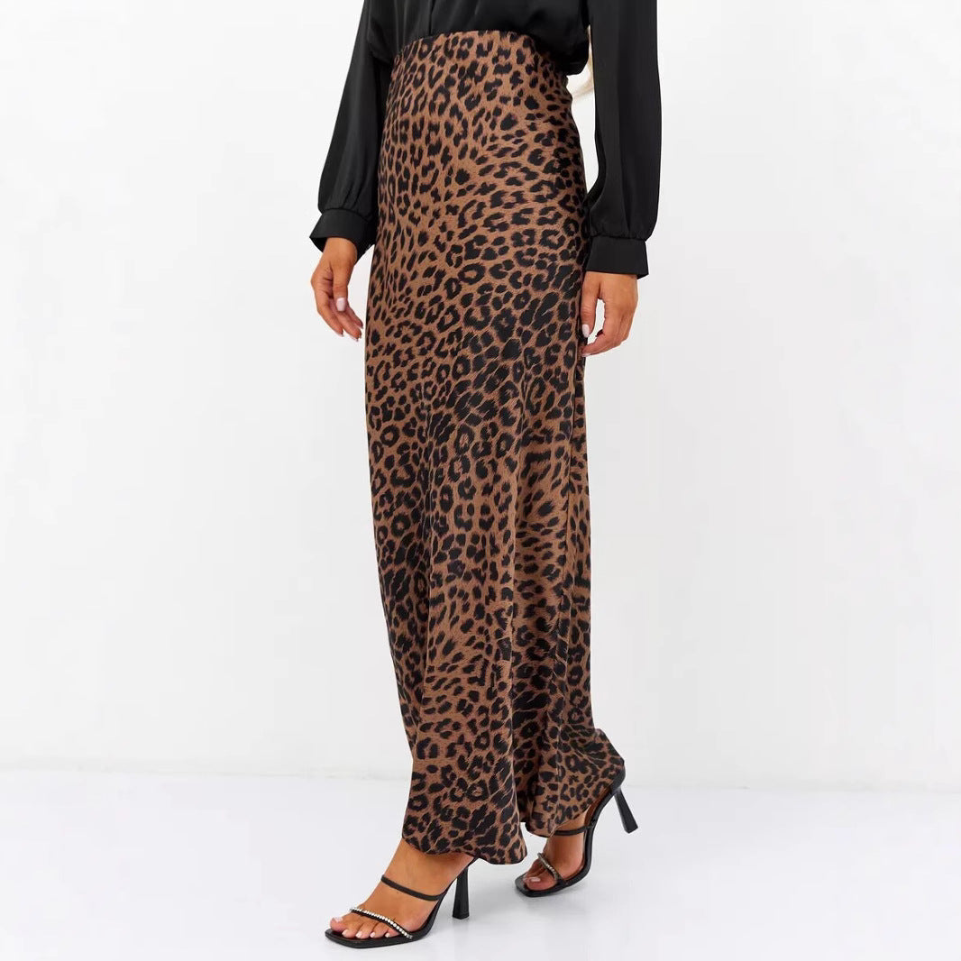 Damen figurbetonter Maxirock mit Animal-Print und Gummibund, Größe [size missing]