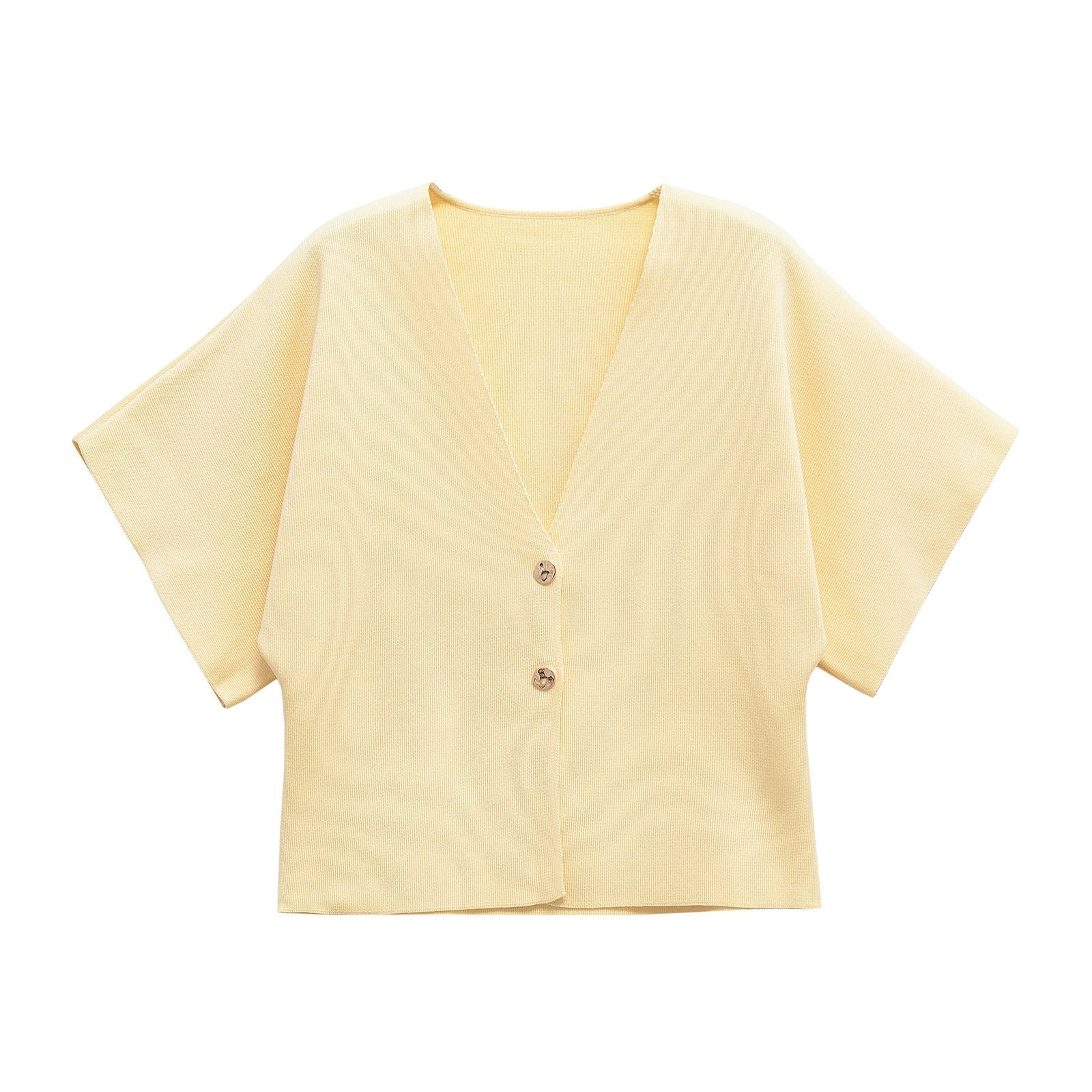 Women's lightweight cardigan with an elegant V-neck and luxurious button details, size S