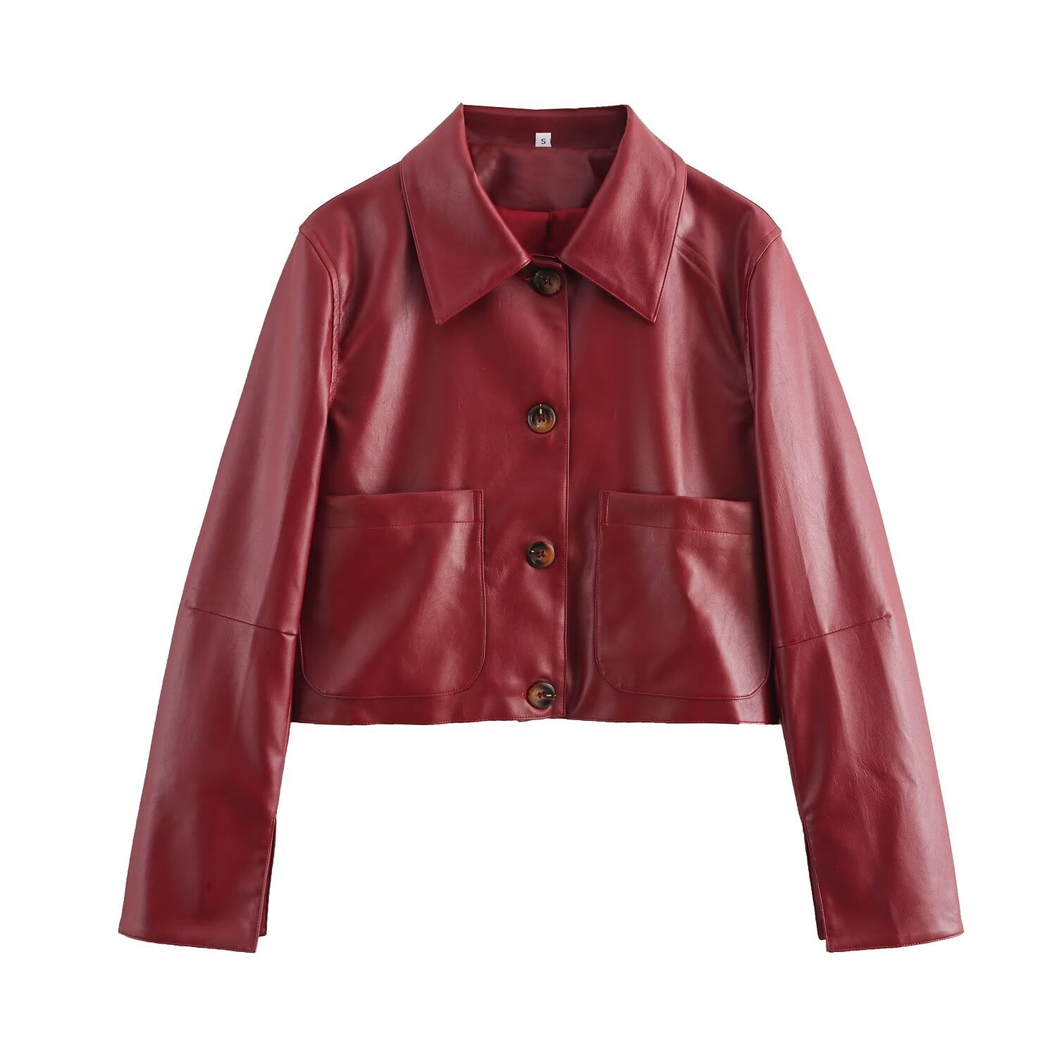 Valenzora | Solid color leather jacket