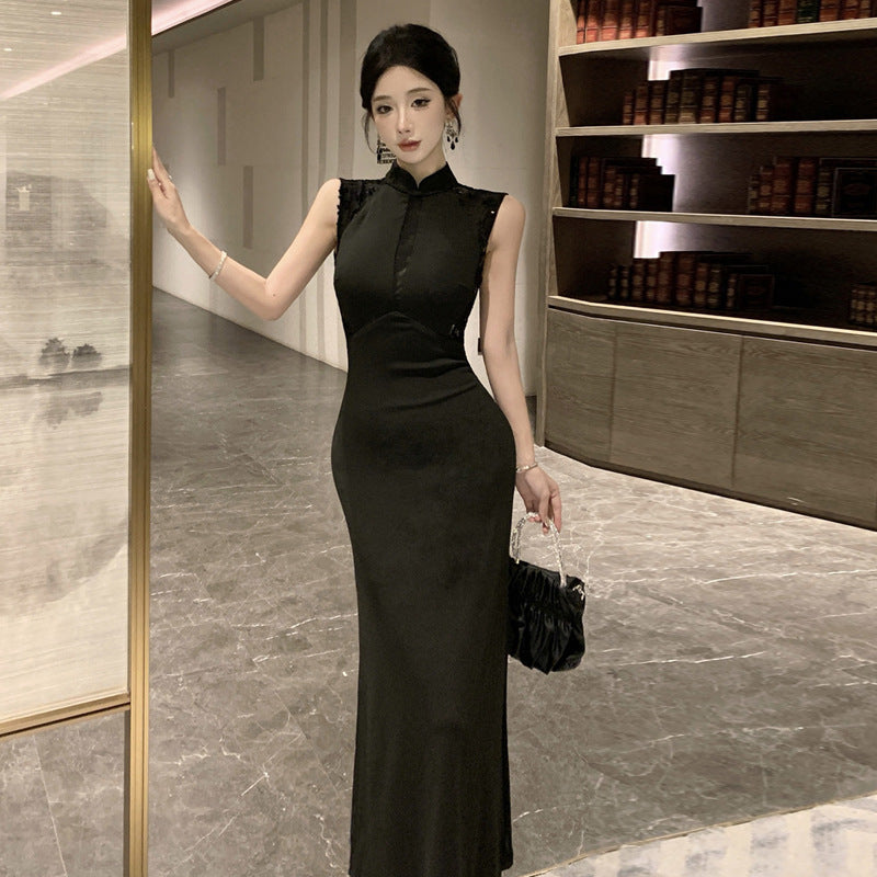 Valenzora | Ärmelloses, verbessertes Qipao-Kleid im eleganten Vintage-Stil