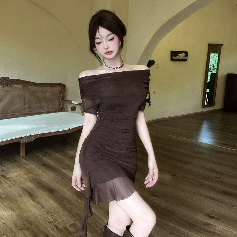 Valenzora | Schulterfreies Bodycon-Kleid aus Mesh