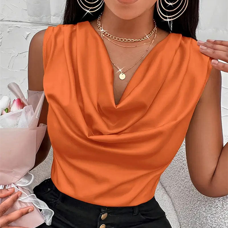 Elegantes Damen-Top mit fließendem Ausschnitt, Größe
