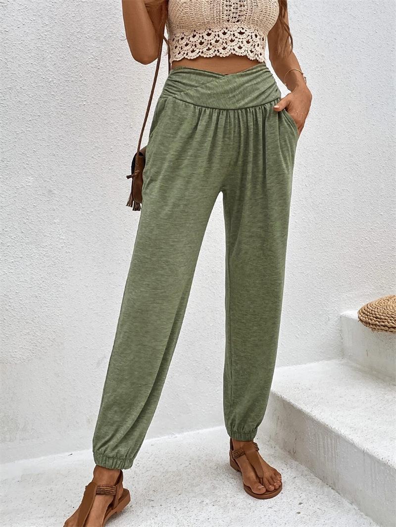Damen Freizeithose mit hoher Taille und bequemem Gummibund, Größe [Angabe fehlt]