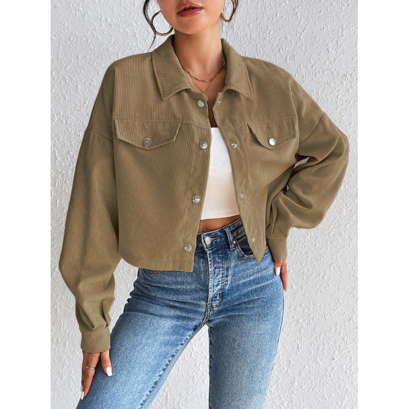 Valenzora | Long-sleeved corduroy jacket with buttons