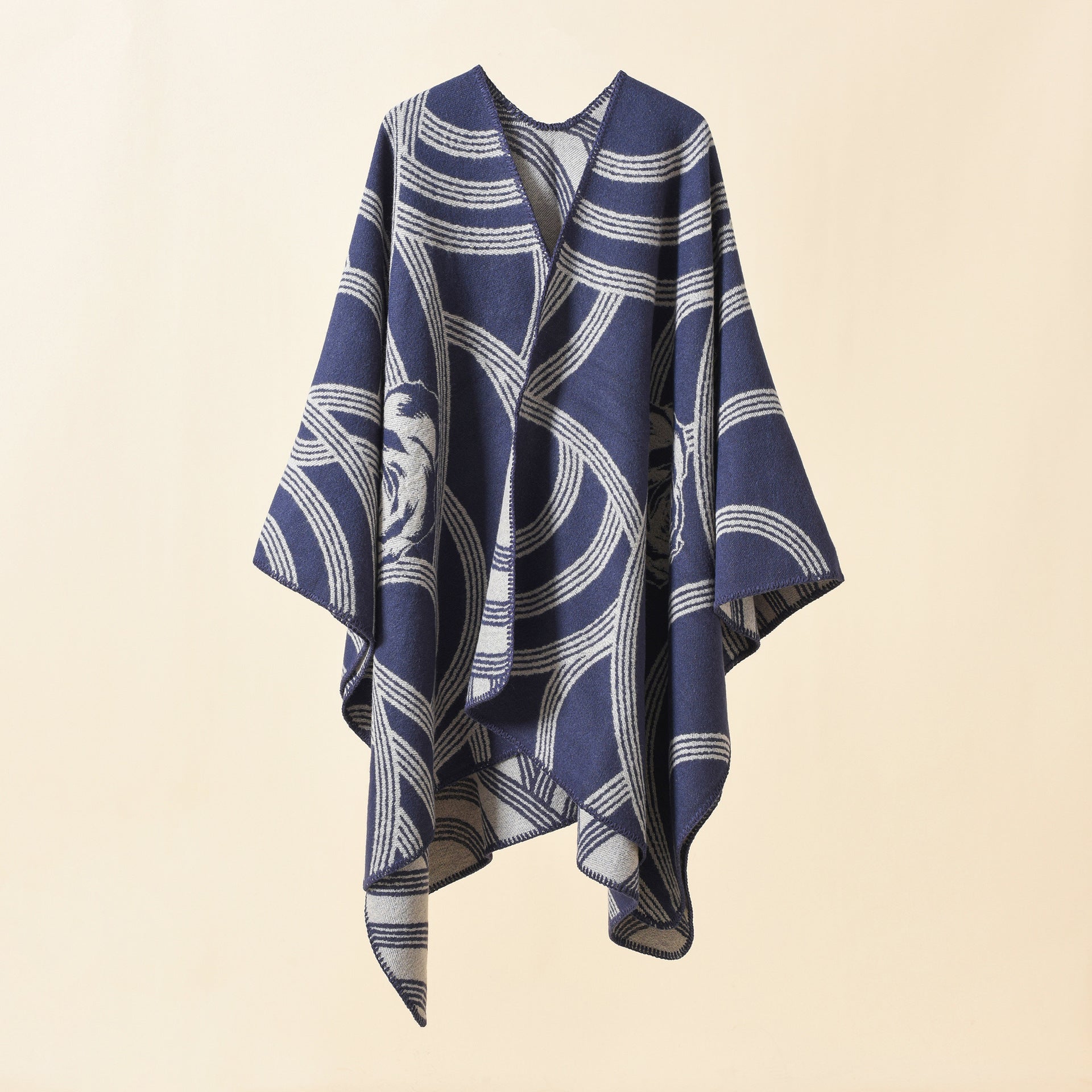 Damen-Poncho „Artful Wrap“ mit elegantem Blumendesign Valenzora