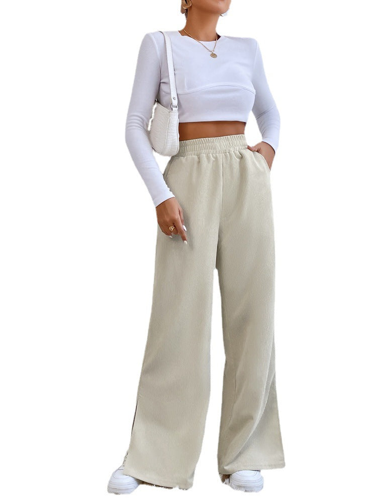 Valenzora with high waist and corduroy fabric
