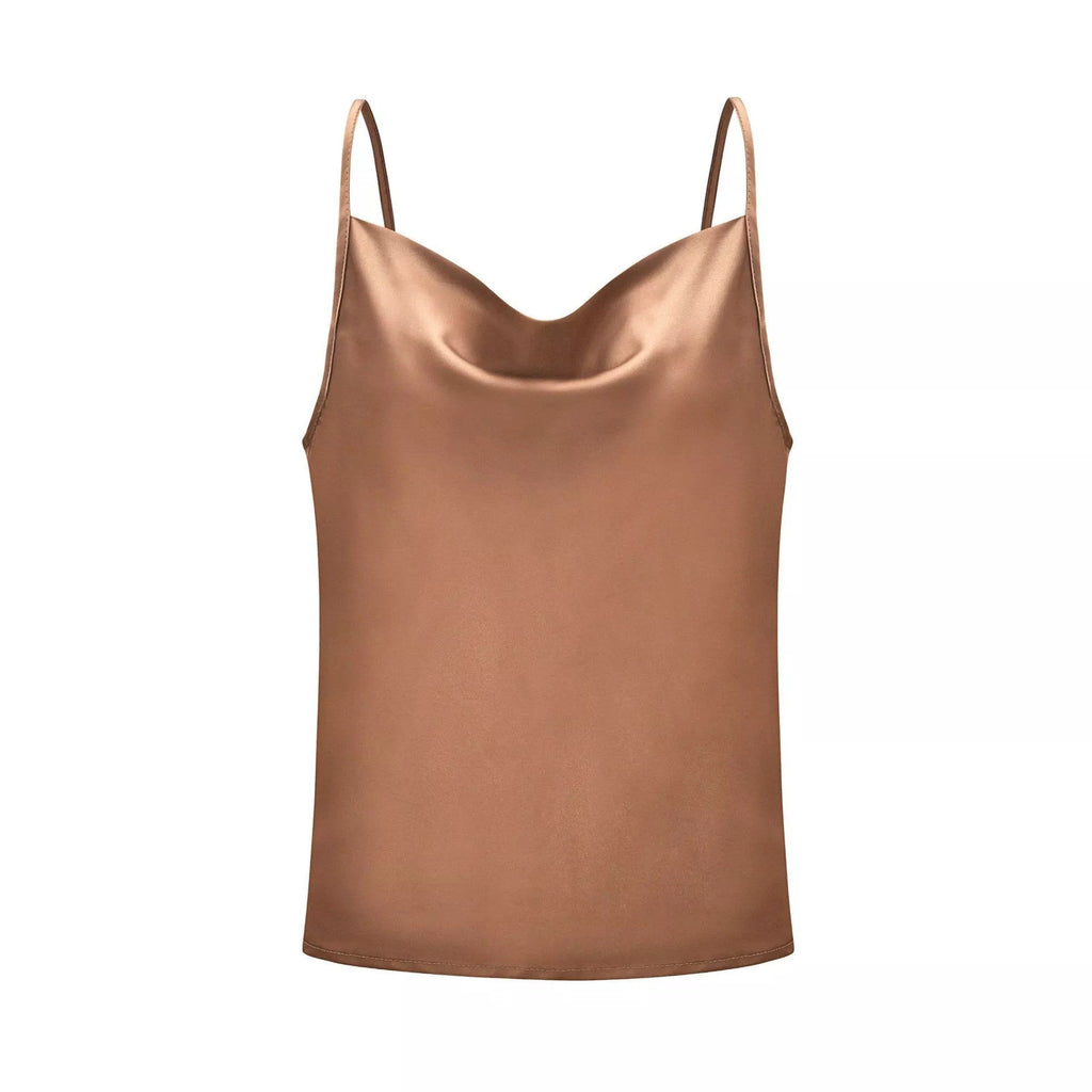 Damen-Satin-Top mit tiefem Ausschnitt und verstellbaren Trägern, Größe [Größe fehlt]