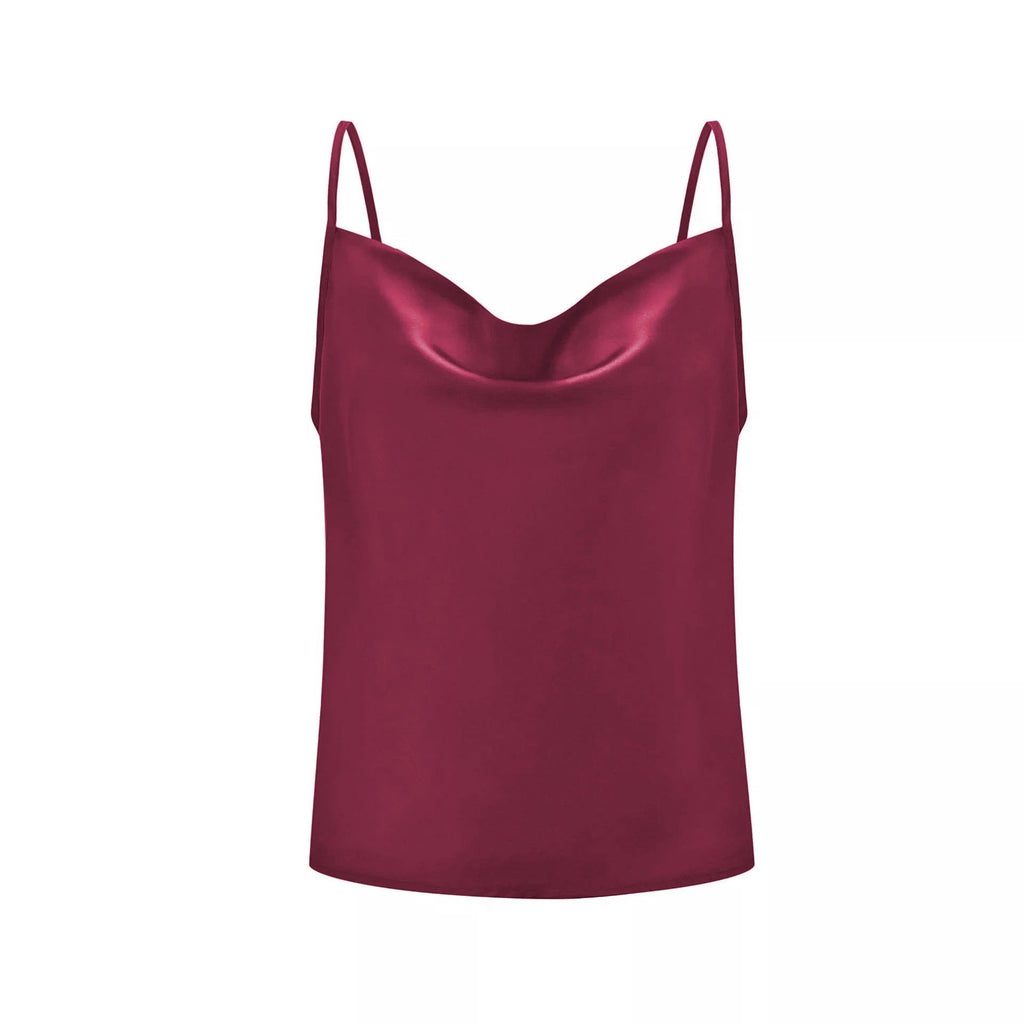 Damen-Satin-Top mit tiefem Ausschnitt und verstellbaren Trägern, Größe [Größe fehlt]