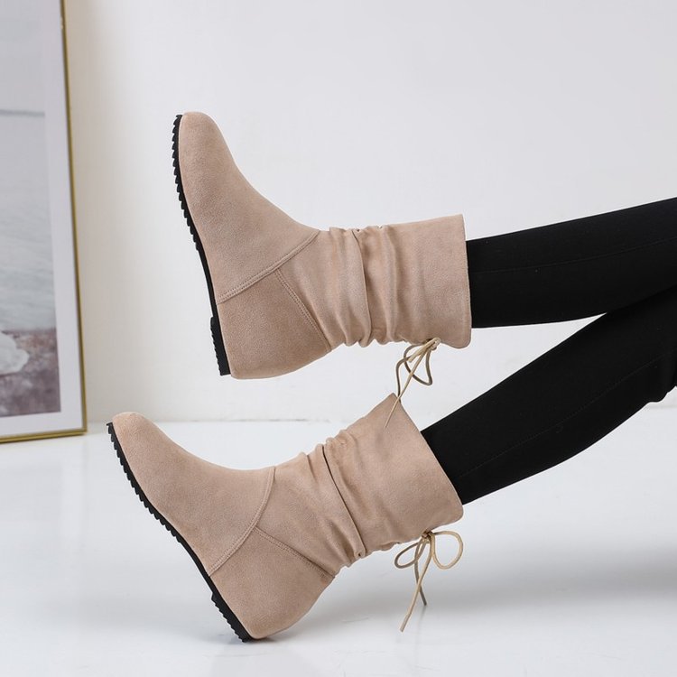 Women's ankle boots with elastic pleats and non-slip sole, size S
