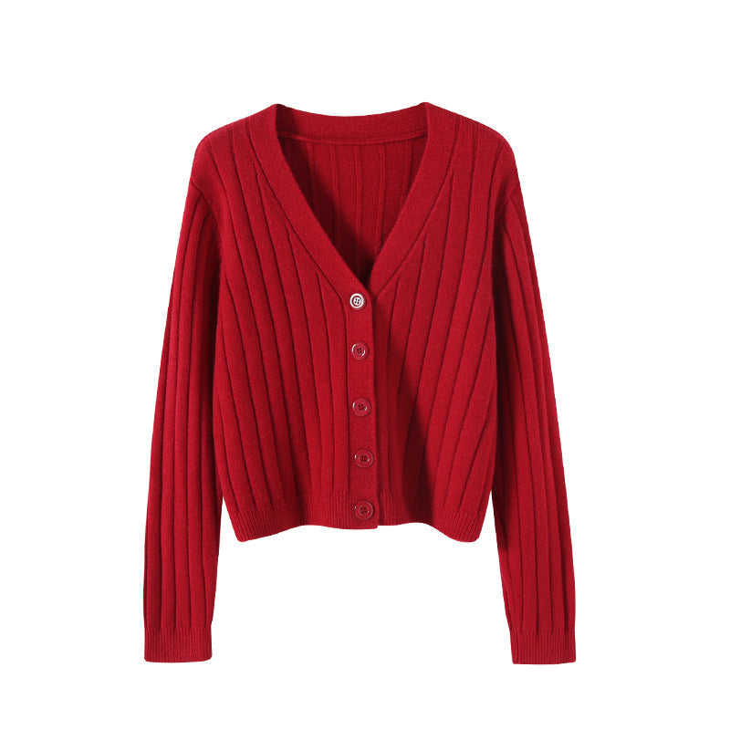 Valenzora | Lace-up knitted V-neck sweater for women