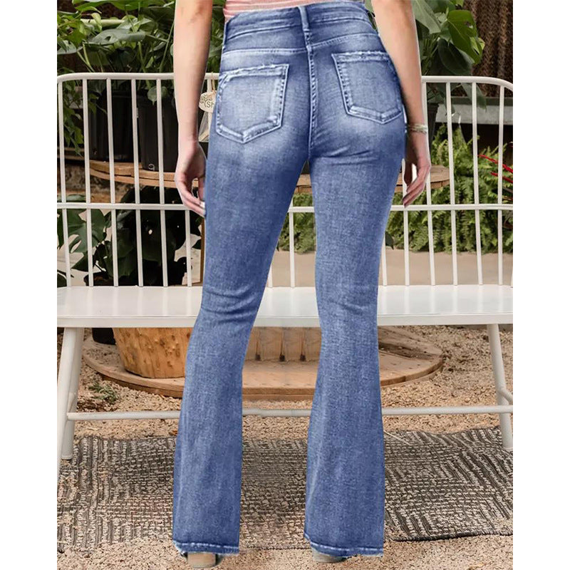 Valenzora | Popular Vintage Side Button High Waist Skinny Jeans
