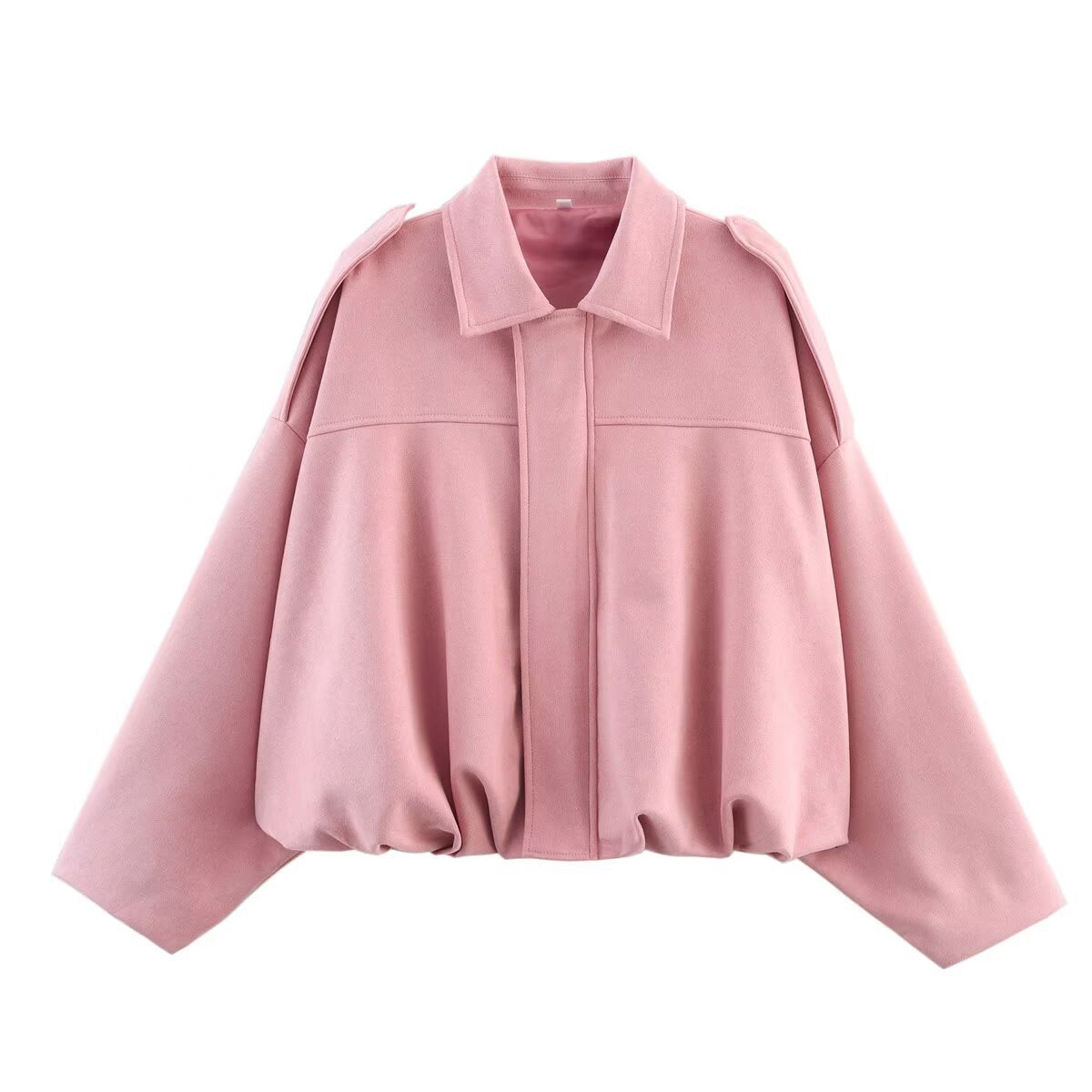 Women's oversized jacket with a relaxed fit and detachable collar, size [size missing]