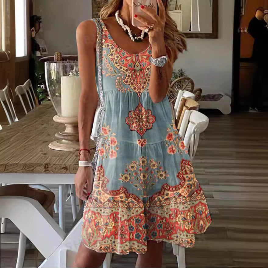Luftiges Sommerkleid für Damen mit charmantem Print und fließendem Schnitt, Größe S