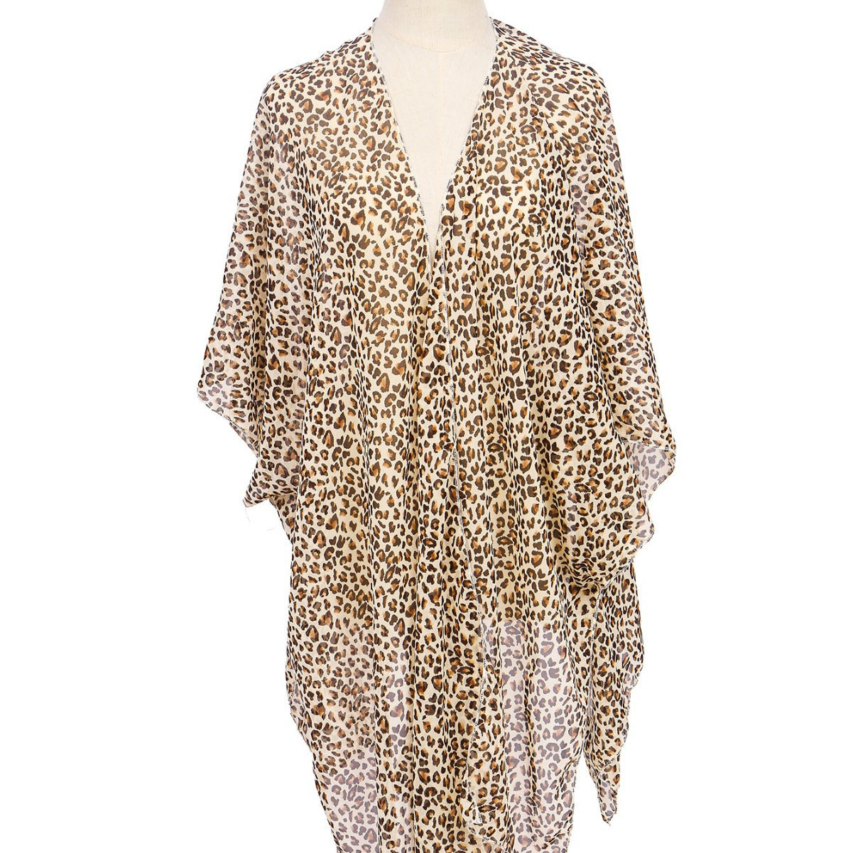 Women's Elegant Chiffon Throw in Leopard Print Size