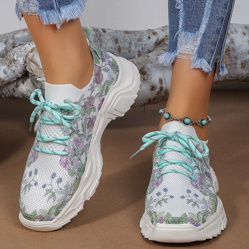Valenzora | Wide Floral Pattern Sneakers for Women