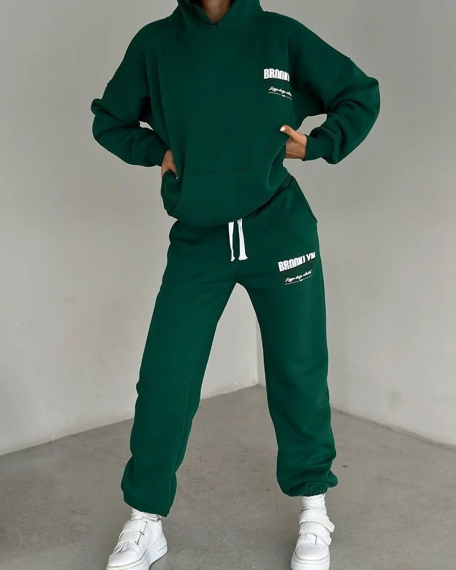 Damen Freizeit-Fleece-Hoodie- und Jogginghosen-Set mit praktischem Kordelzug und hochwertigem Baumwollmischgewebe, Größe [Größe fehlt]