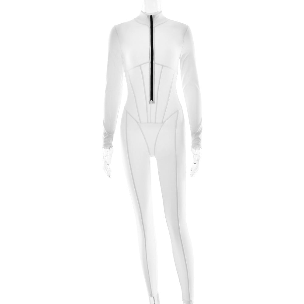 Women's sporty long-sleeved tracksuit with high-quality zipper and figure-shaping design, size S