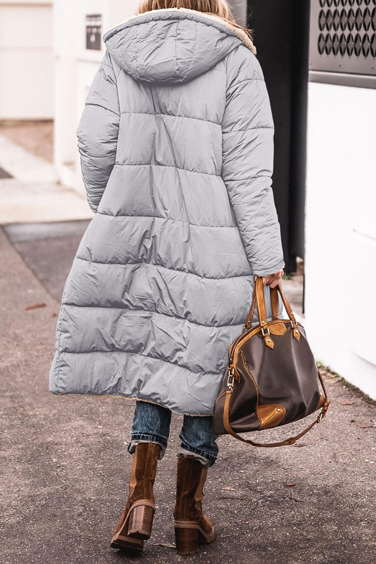 Valenzora | Reversible long puffer jacket