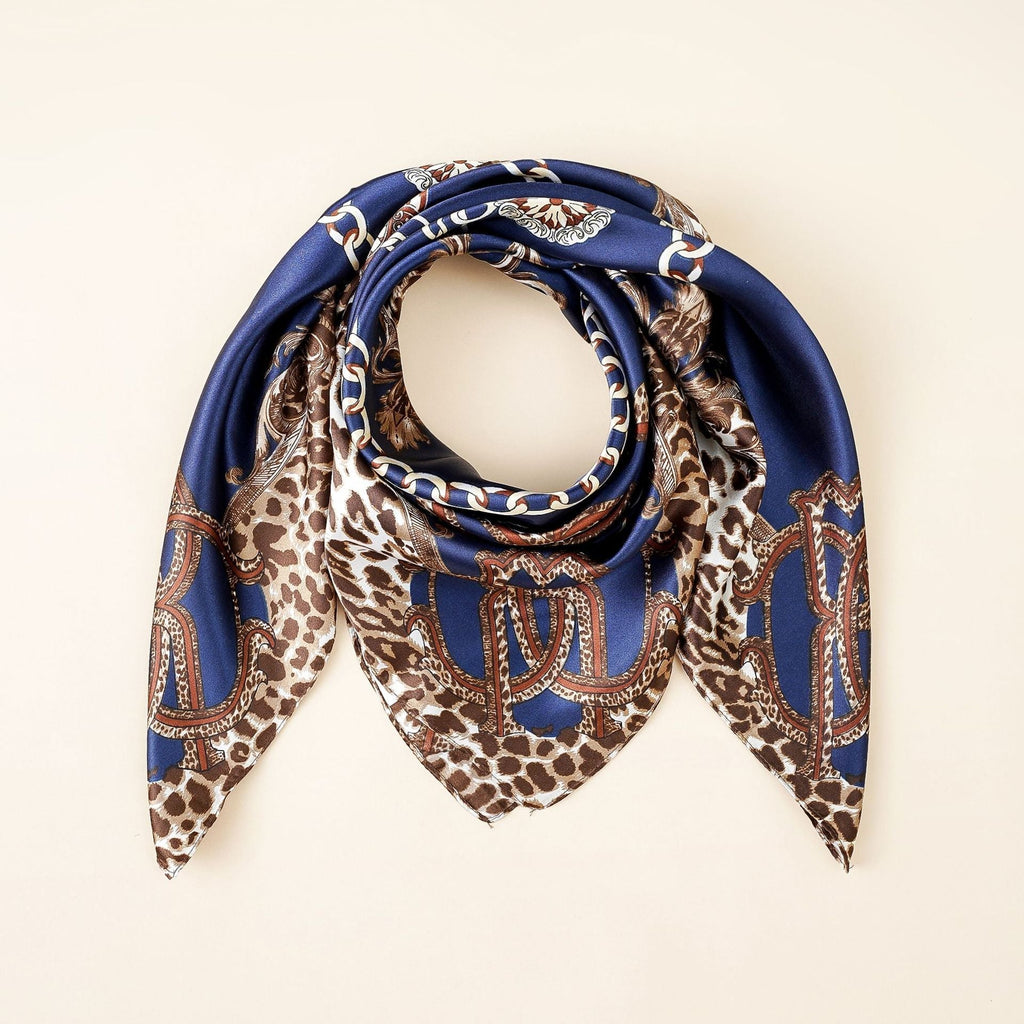 Damen Seidenschal mit elegantem Animal-Print und luxuriösem Design, Größe S