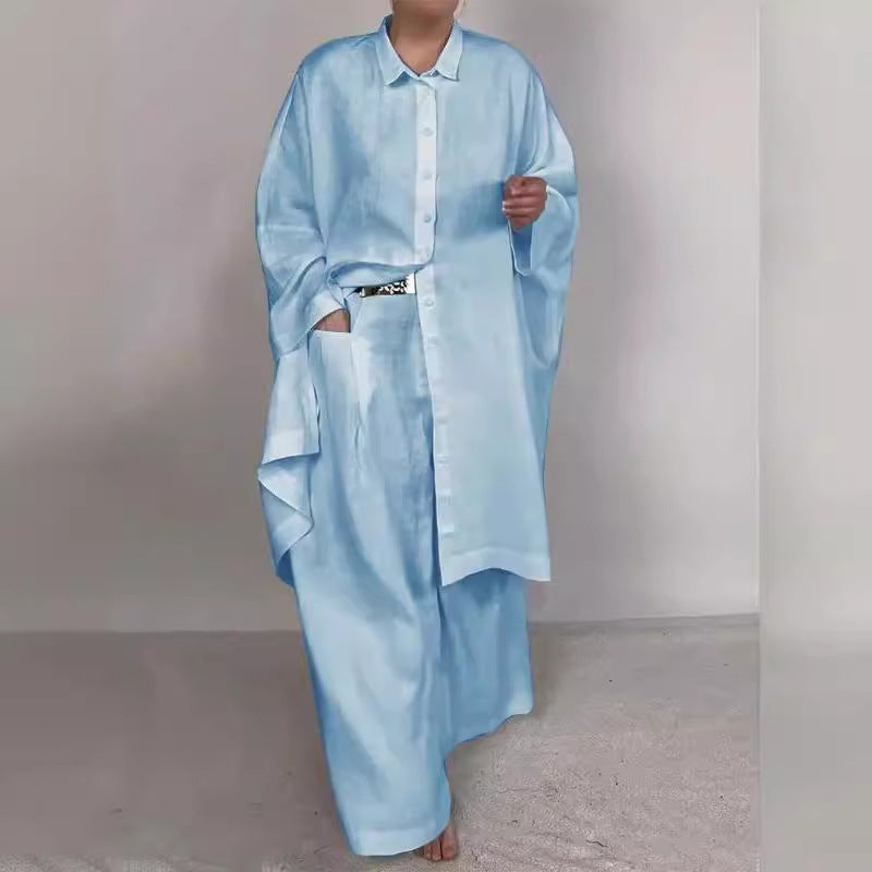 Valenzora | Solid Color Wide Leg Two-Piece Set