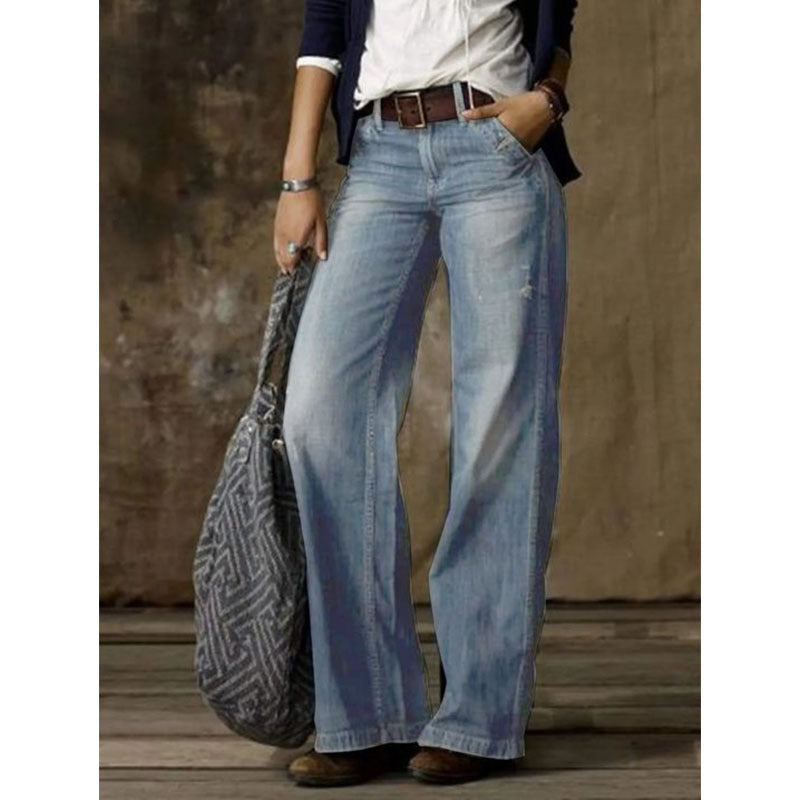 Valenzora | Retro lässige gerade weite Jeans