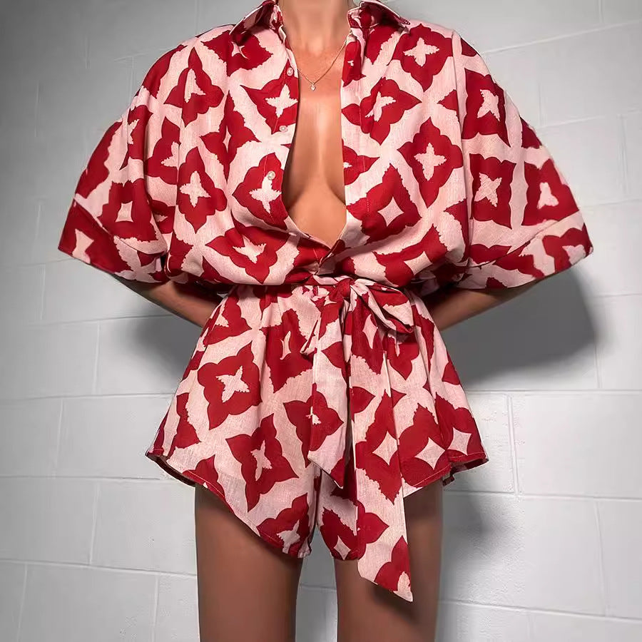 Damen Leichter, luftiger Kaftan mit Bindegürtel, Größe S