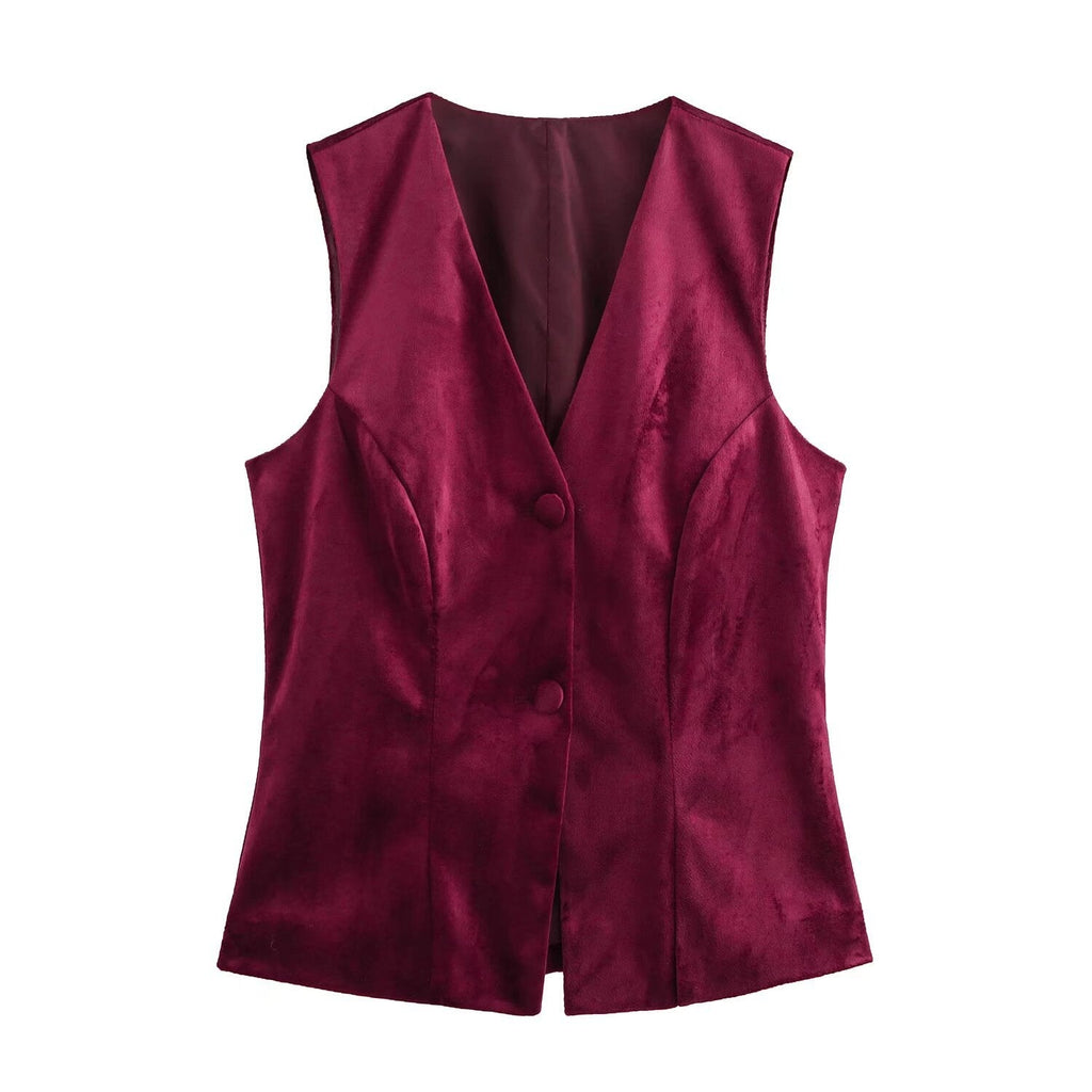 Valenzora | Velvet sleeveless vest top