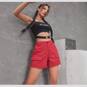 Damen Cargo-Shorts mit praktischen Seitentaschen und bequemer Passform, Größe S