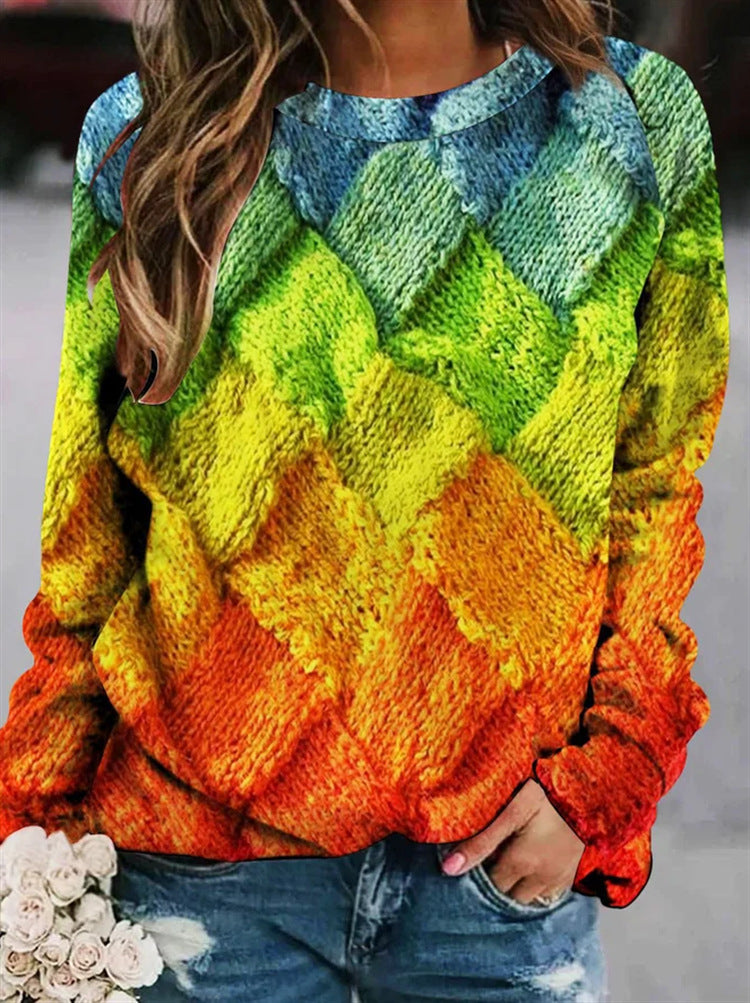 Bedruckter Wollpullover